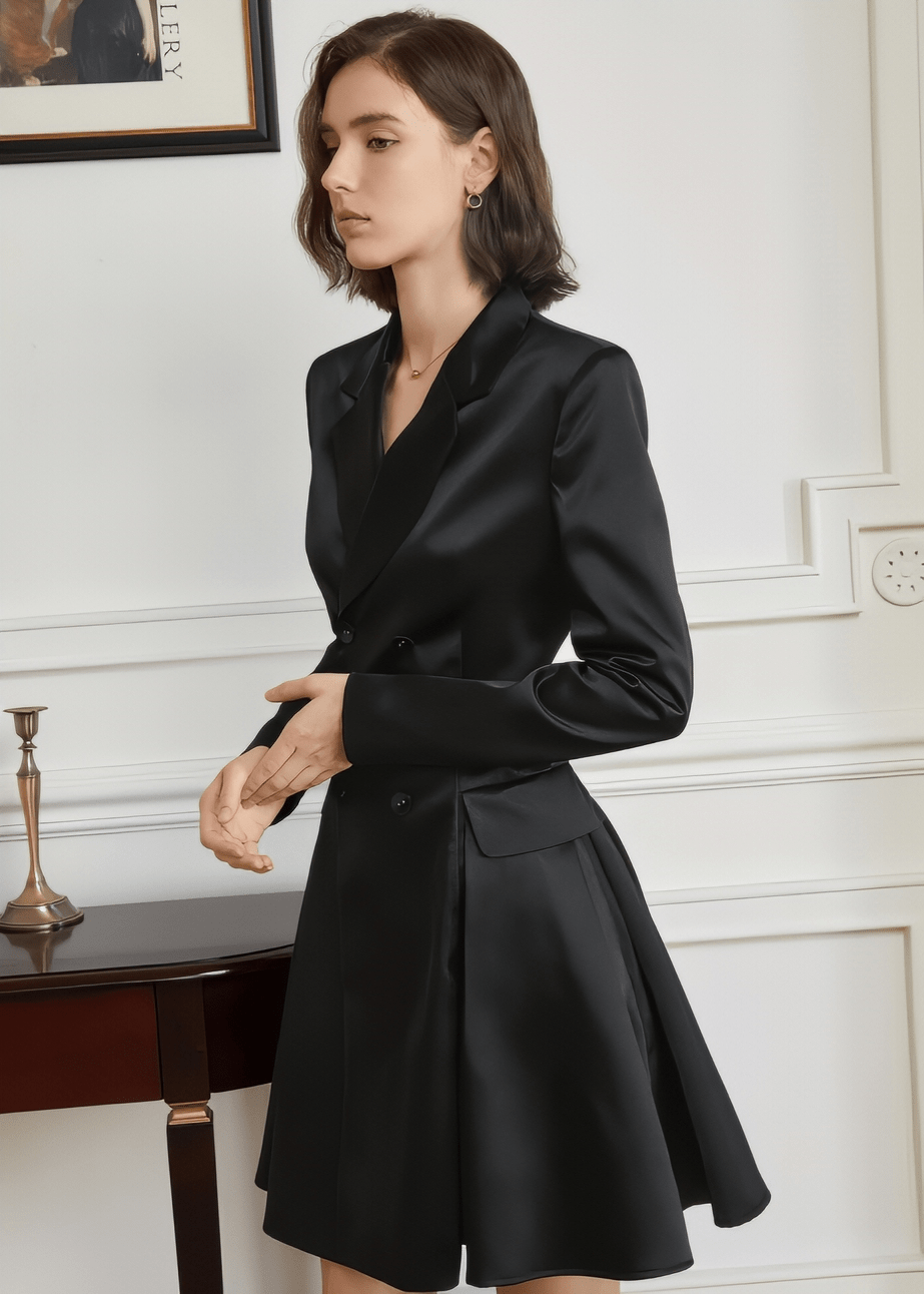 V - neck short drape dress - Vera Lumina