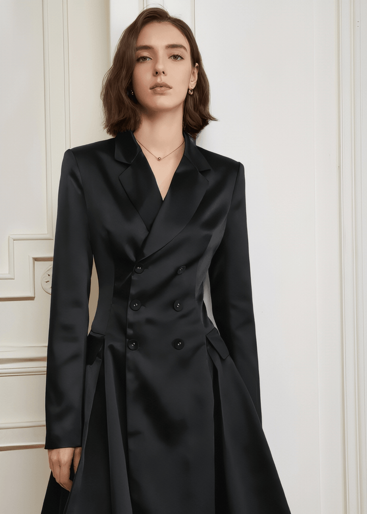 V - neck short drape dress - Vera Lumina