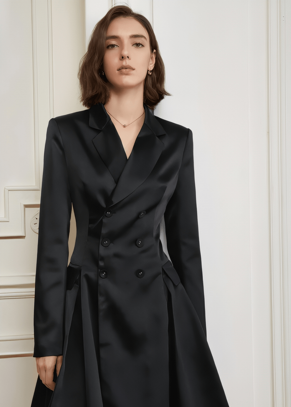 V - neck short drape dress - Vera Lumina