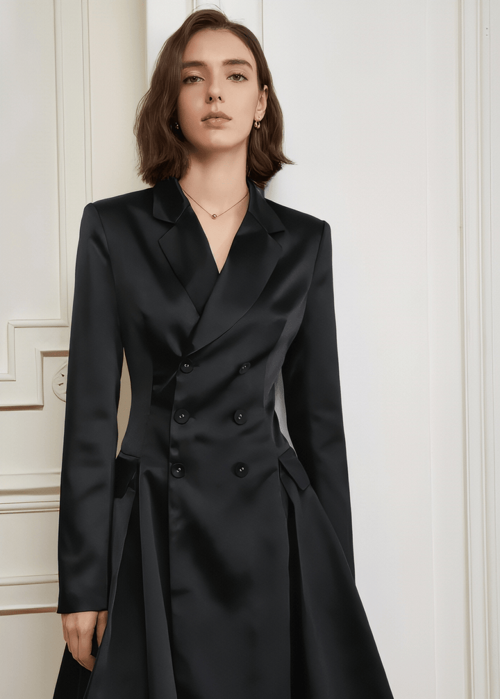 V - neck short drape dress - Vera Lumina