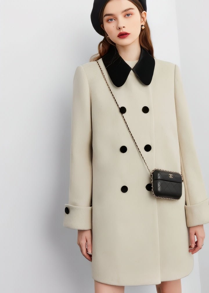 Velvet Collared A - Line Coat - Vera Lumina