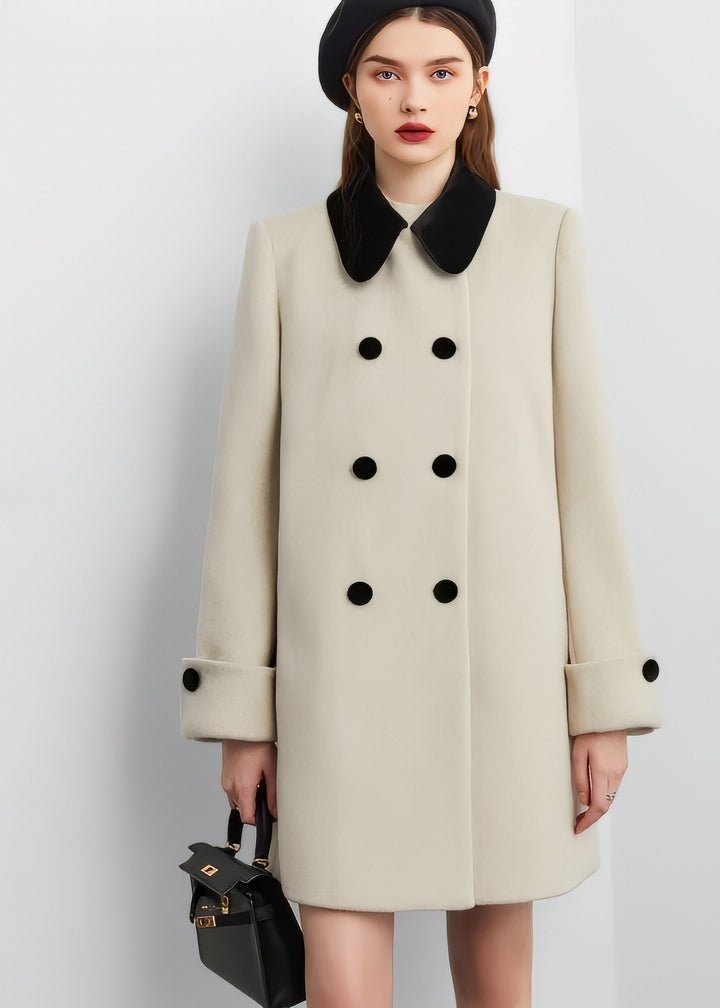 Velvet Collared A-Line Coat - Vera Lumina Velvet Collared A-Line Coat - Vera Lumina