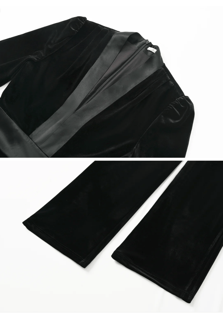 velvet drape waist jumpsuit - Vera Lumina