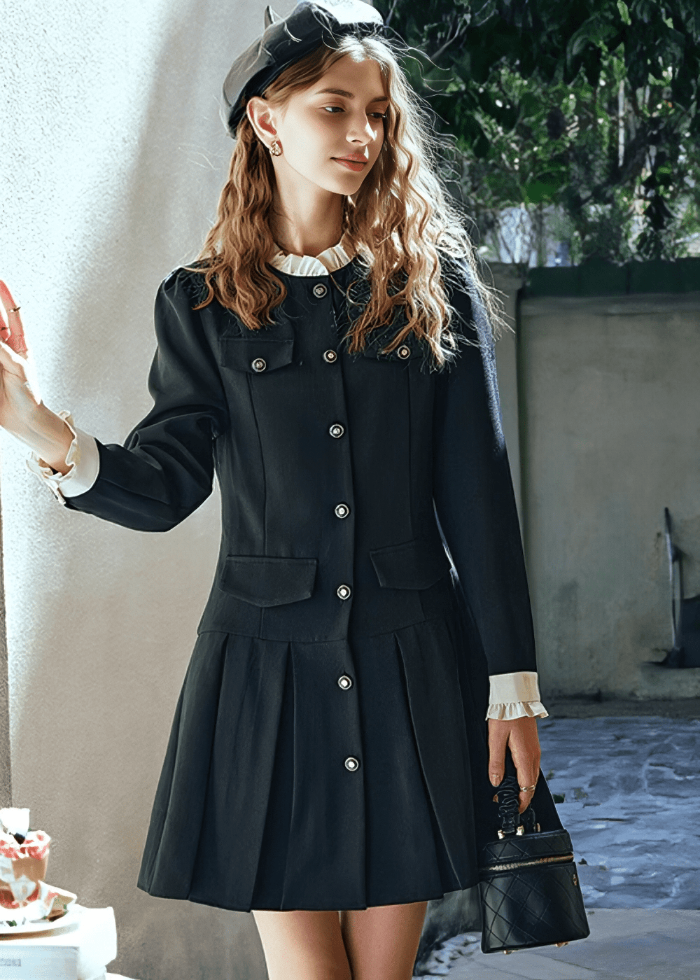 VICTORIAN COLLAR BUTTON - FRONT DRESS - Vera Lumina