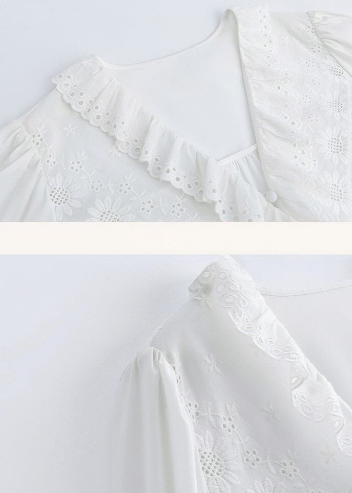 VICTORIAN LACE RUFFLE BLOUSE - Vera Lumina