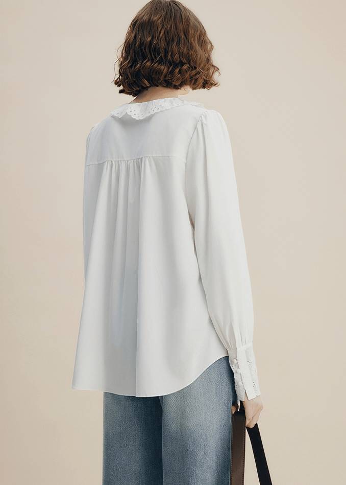 VICTORIAN LACE RUFFLE BLOUSE - Vera Lumina