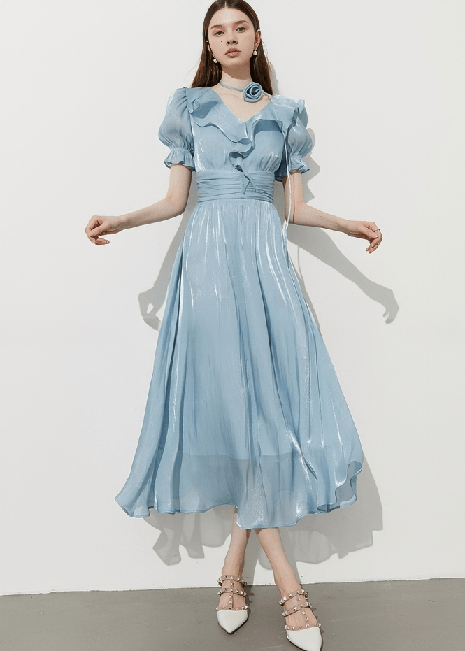 VICTORIAN RUFFLE MAXI DRESS - Vera Lumina