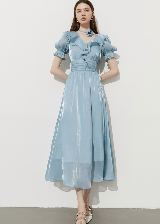 VICTORIAN RUFFLE MAXI DRESS - Vera Lumina