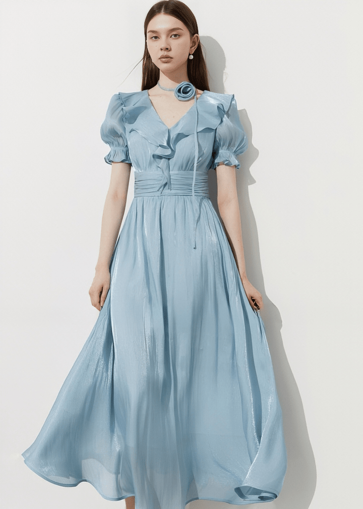VICTORIAN RUFFLE MAXI DRESS - Vera Lumina