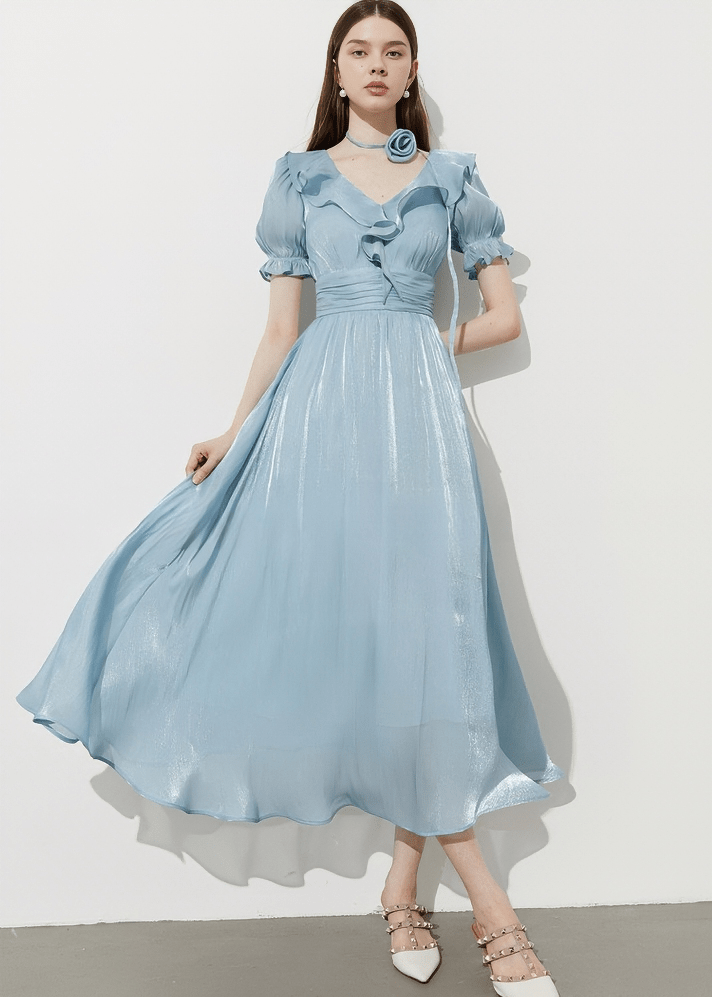 VICTORIAN RUFFLE MAXI DRESS - Vera Lumina