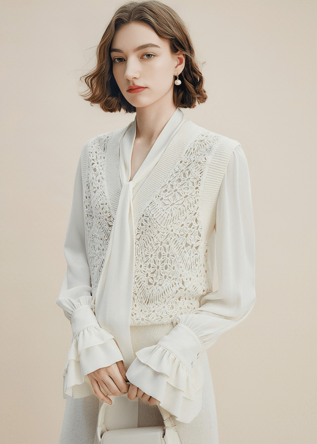 VINTAGE LACE KNIT VEST - Vera Lumina
