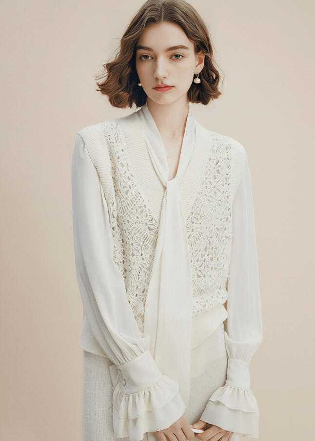 VINTAGE LACE KNIT VEST - Vera Lumina