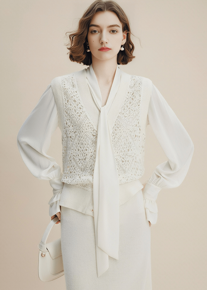 VINTAGE LACE KNIT VEST - Vera Lumina