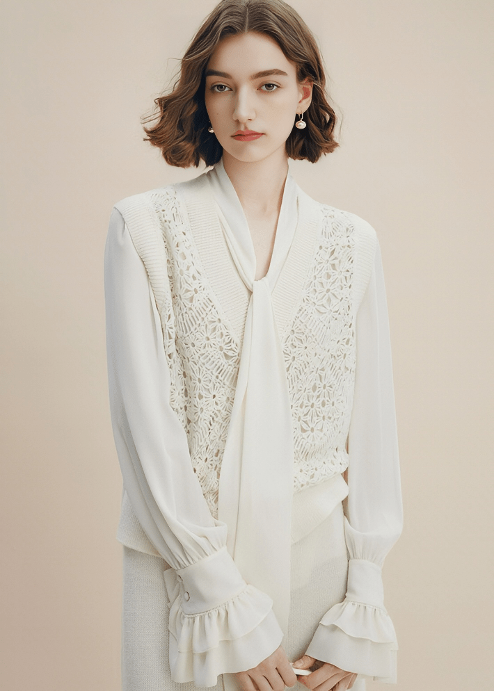 VINTAGE LACE KNIT VEST - Vera Lumina