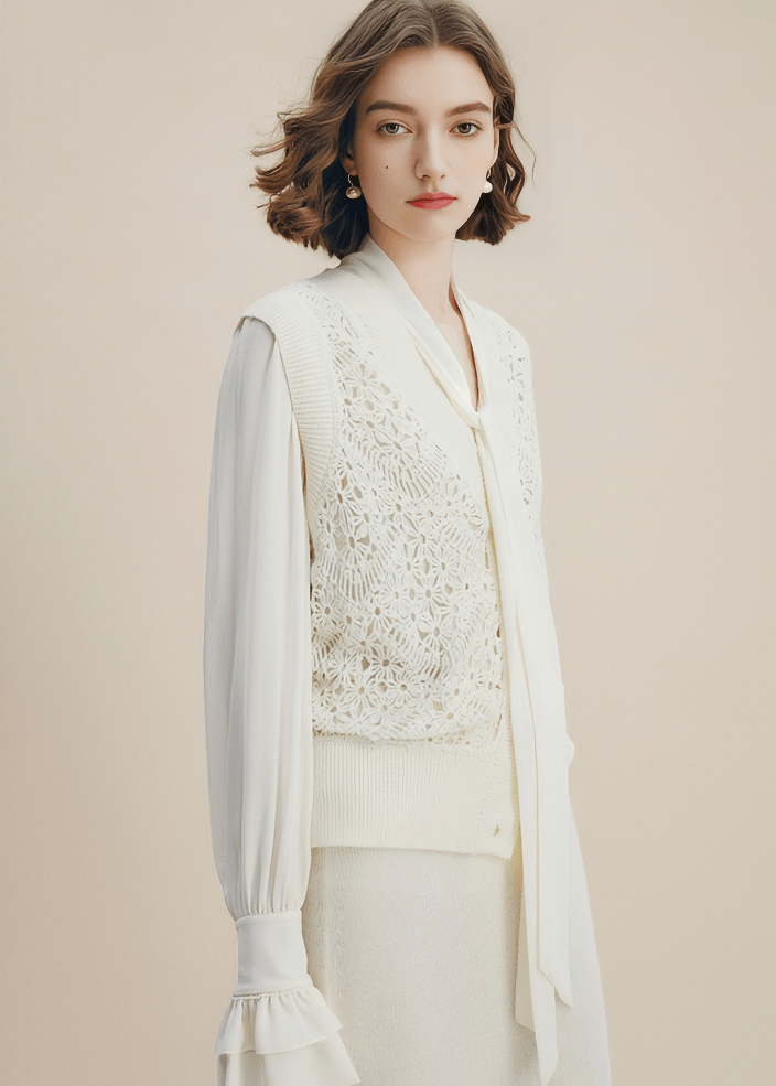 VINTAGE LACE KNIT VEST - Vera Lumina