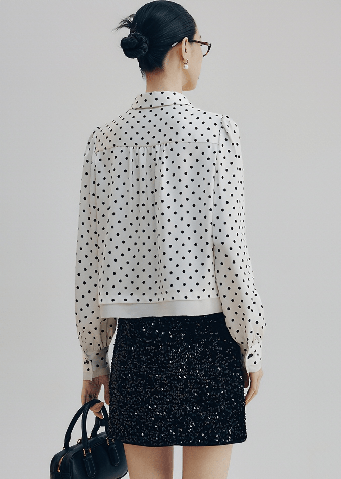 VINTAGE POLKA DOT OVERSIZED BLOUSE - Vera Lumina