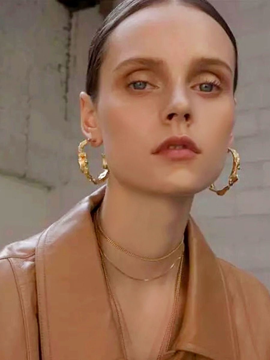 Volcanic Lava Pleated Earrings - Vera Lumina