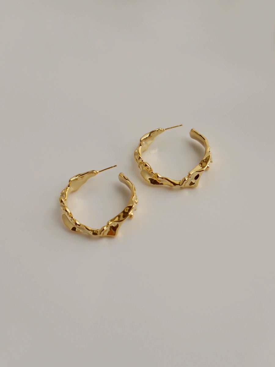 Volcanic Lava Pleated Earrings - Vera Lumina