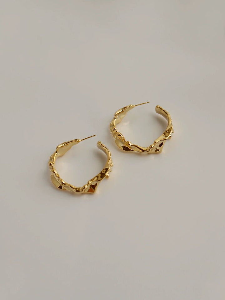 Volcanic Lava Pleated Earrings - Vera Lumina