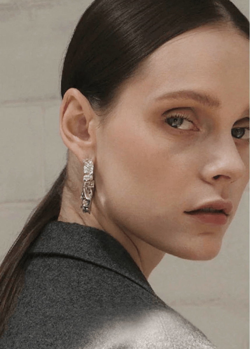Volcanic Lava Pleated Earrings - Vera Lumina