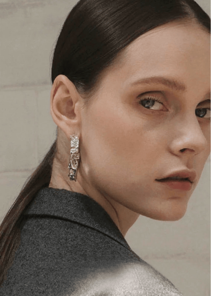 Volcanic Lava Pleated Earrings - Vera Lumina