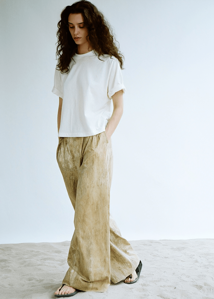 WASHED CULOTTE TROUSERS - Vera Lumina