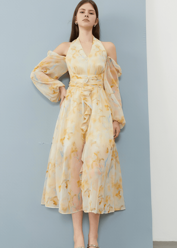 WATERCOLOR BLOUSON DRESS - Vera Lumina