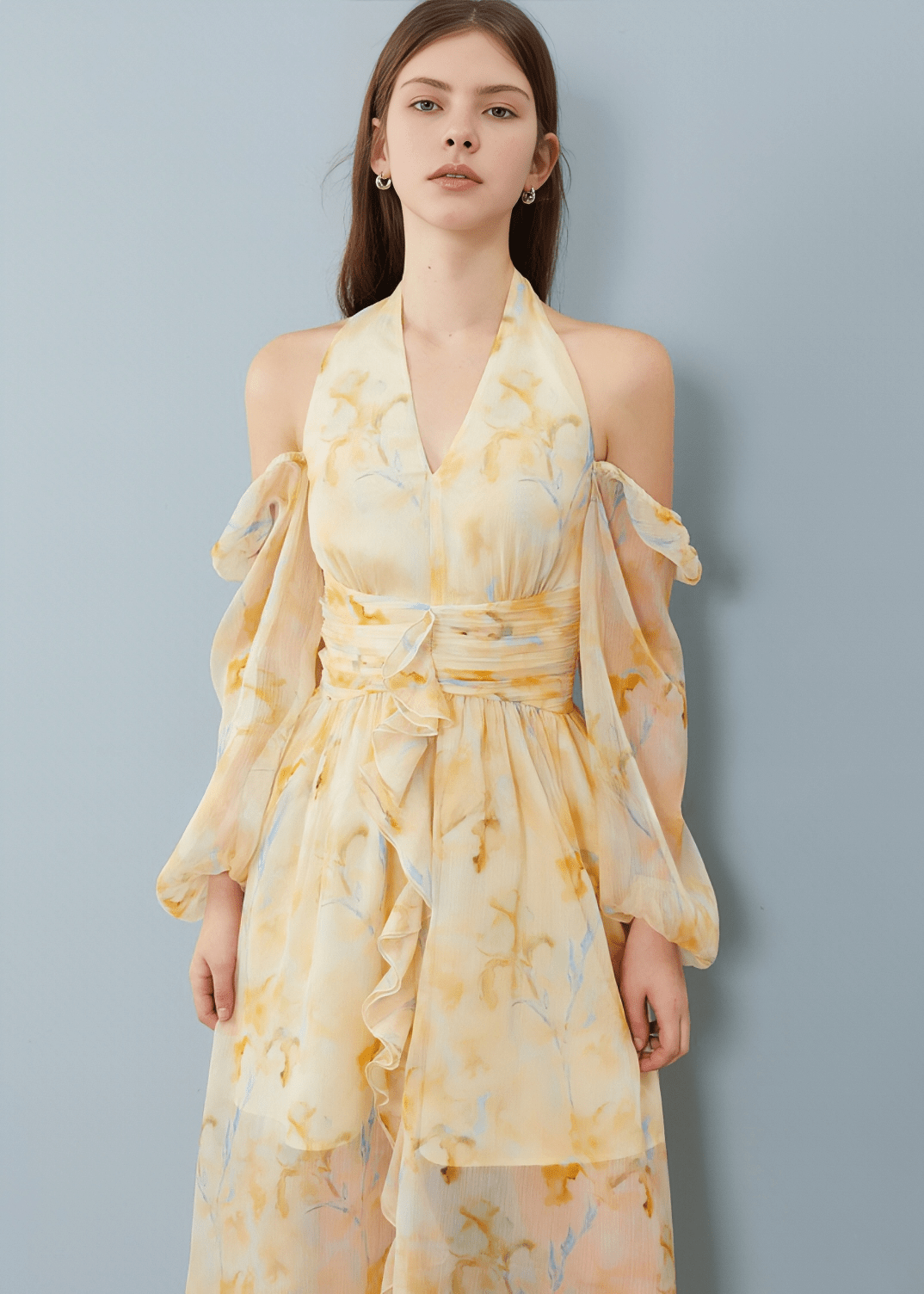 WATERCOLOR BLOUSON DRESS - Vera Lumina