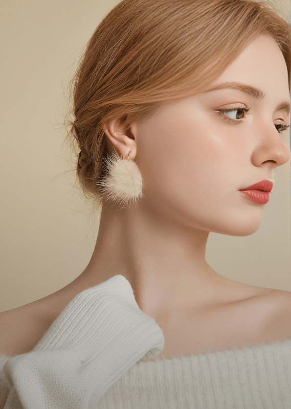 WHISPERLIGHT POM POM PIERCED EARRINGS - Vera Lumina