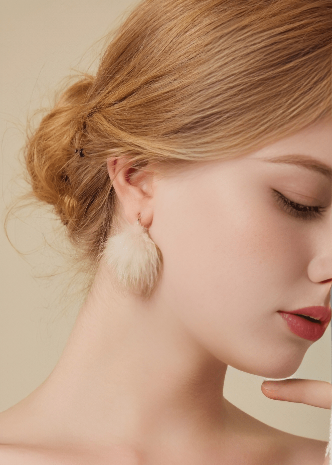 WHISPERLIGHT POM POM PIERCED EARRINGS - Vera Lumina