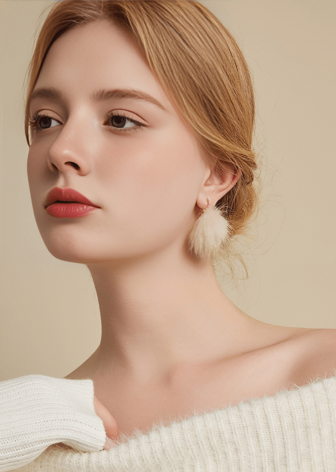 WHISPERLIGHT POM POM PIERCED EARRINGS - Vera Lumina