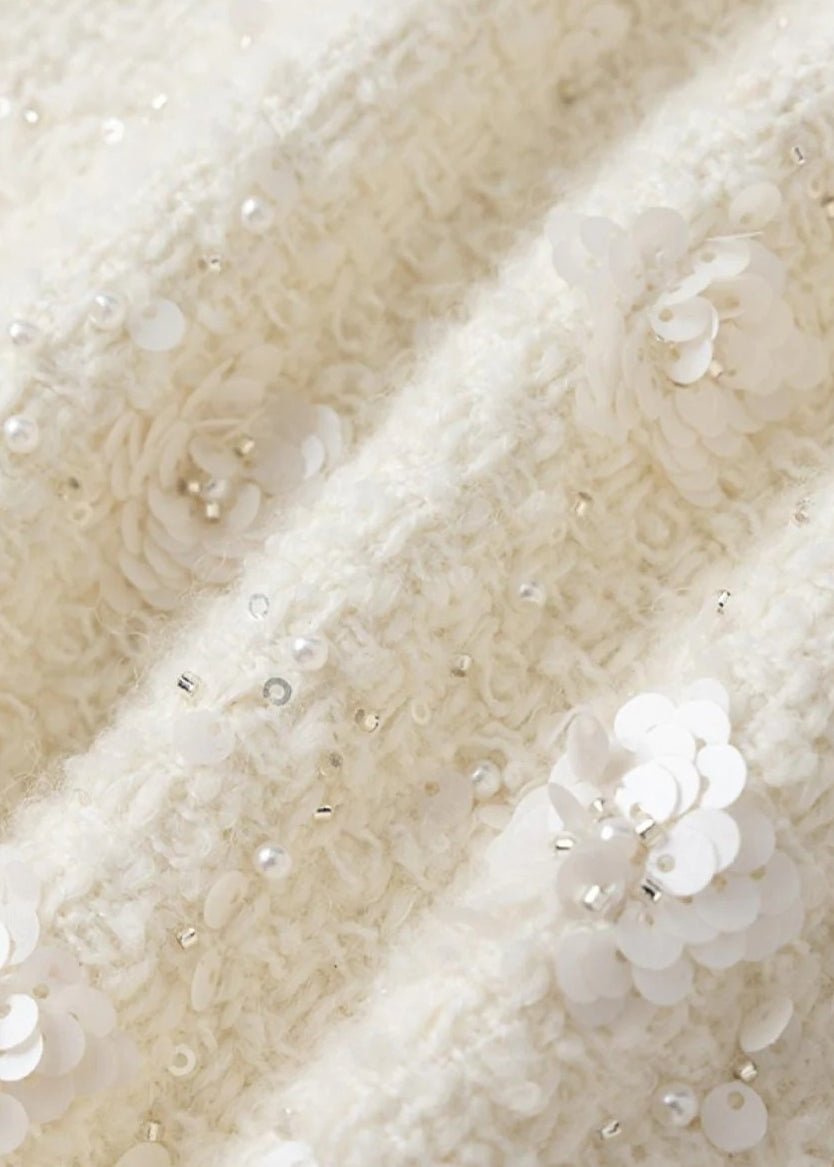 WHITE WOOLEN TOP DOUBLE - ROW LOOSE SUIT JACKET - Vera Lumina