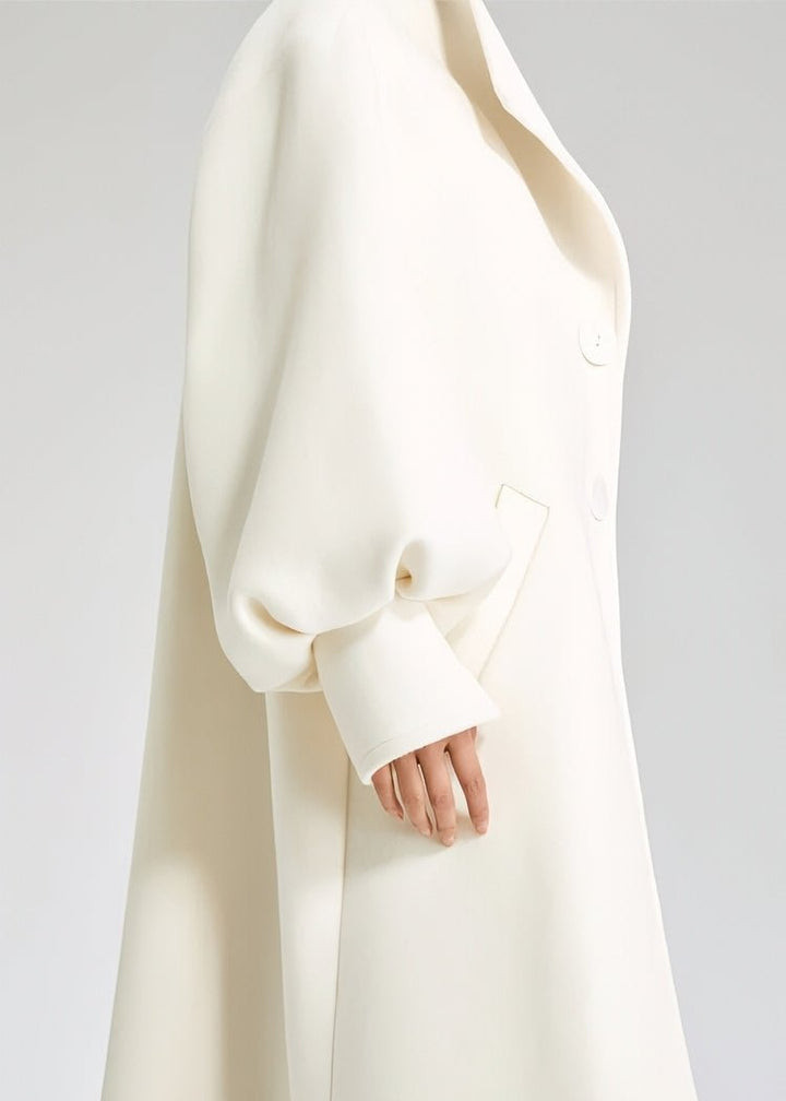 wool balloon sleeve long coat - Vera Lumina