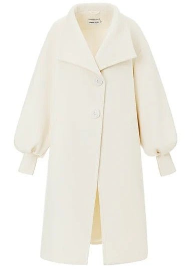 wool balloon sleeve long coat - Vera Lumina