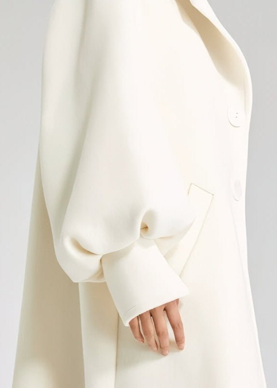wool balloon sleeve long coat - Vera Lumina