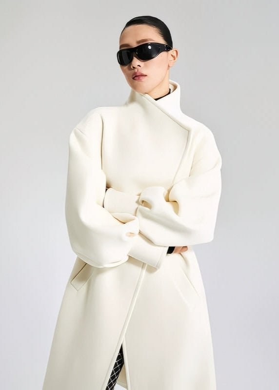 wool balloon sleeve long coat - Vera Lumina