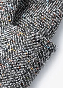 wool fur collar tweed cropped jacket - Vera Lumina