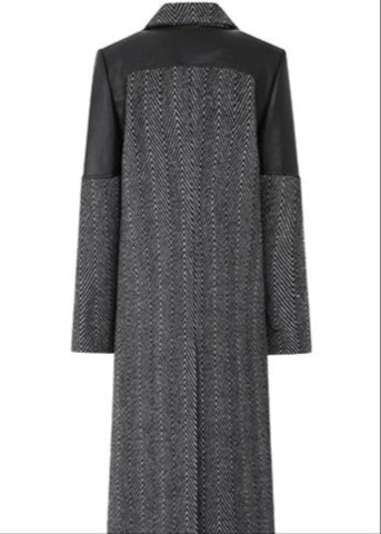 wool patchwork herringbone coat - Vera Lumina