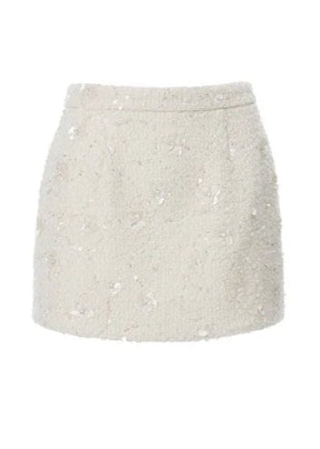woolen sequin tweed short skirt - Vera Lumina