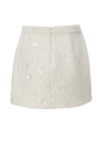 woolen sequin tweed short skirt - Vera Lumina