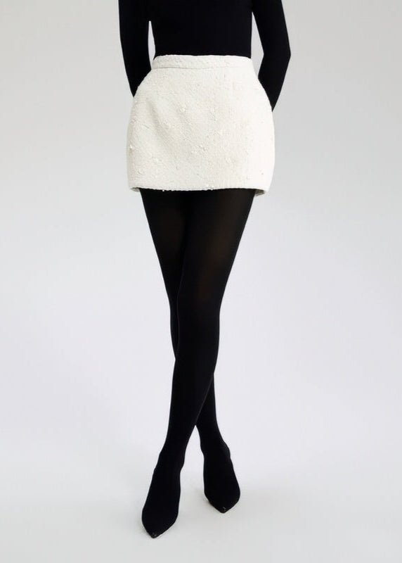 woolen sequin tweed short skirt - Vera Lumina