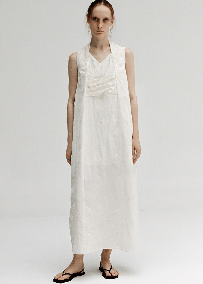 WRAP FRONT SLEEVELESS MAXI DRESS - Vera Lumina