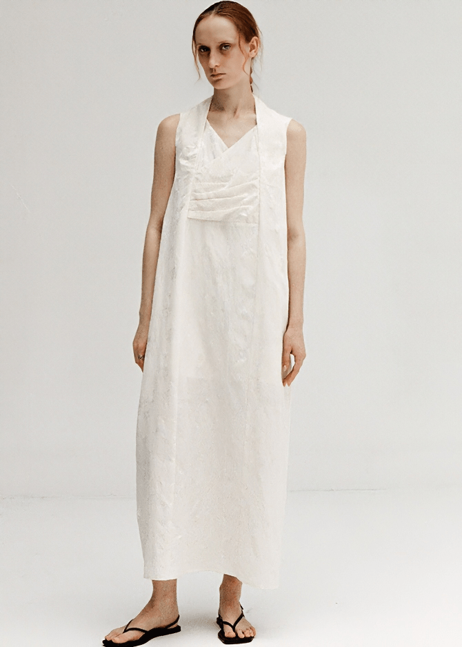 WRAP FRONT SLEEVELESS MAXI DRESS - Vera Lumina