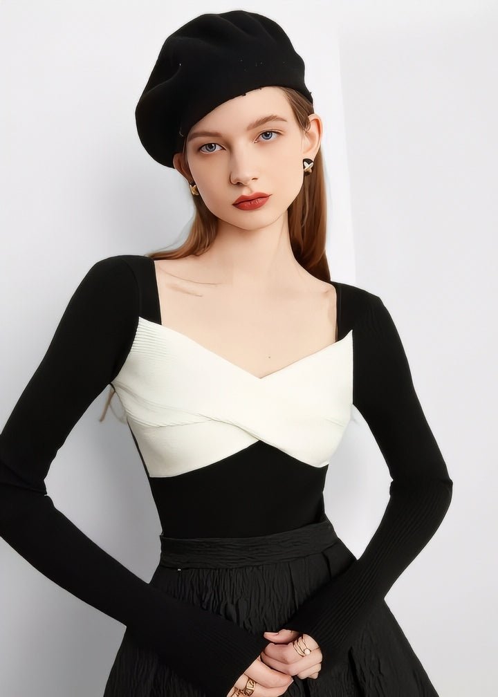 Wrap Ribbon Knit Top - Vera Lumina