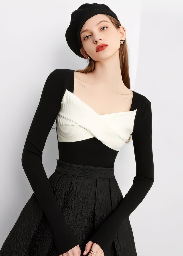Wrap Ribbon Knit Top - Vera Lumina