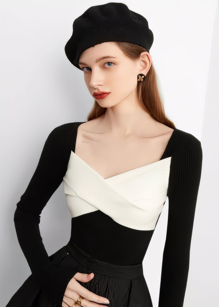 Wrap Ribbon Knit Top - Vera Lumina