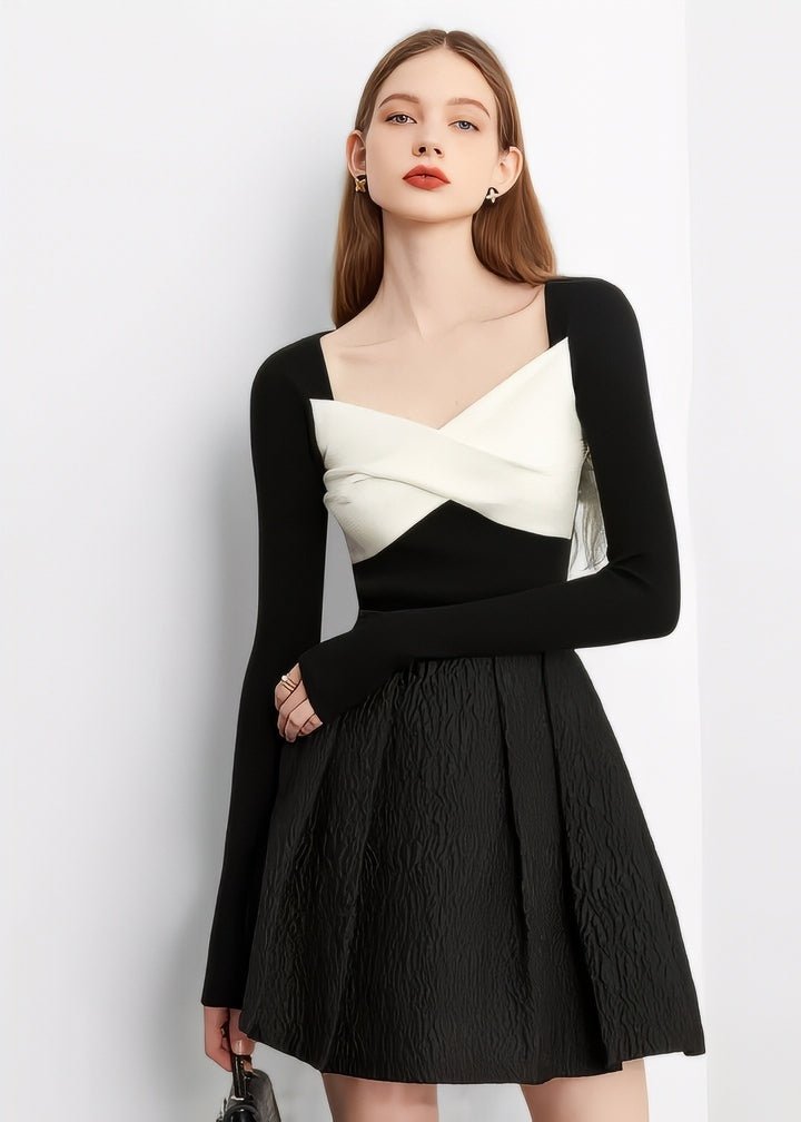 Wrap Ribbon Knit Top - Vera Lumina
