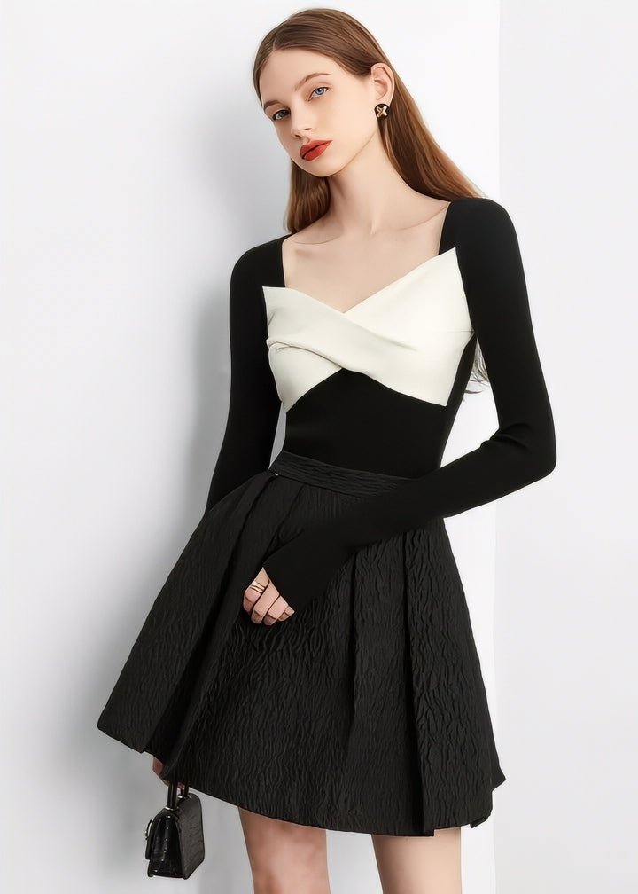 Wrap Ribbon Knit Top - Vera Lumina