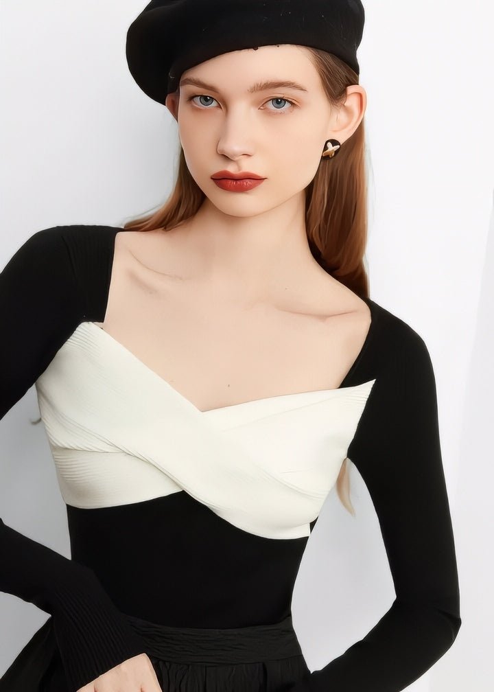 Wrap Ribbon Knit Top - Vera Lumina
