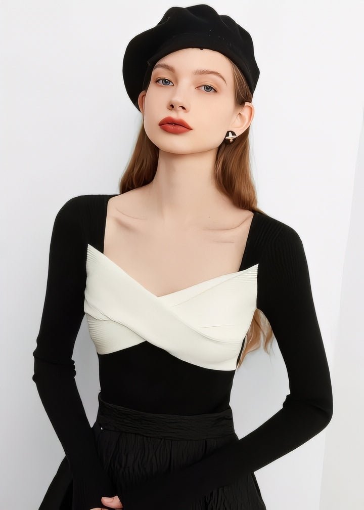 Wrap Ribbon Knit Top - Vera Lumina
